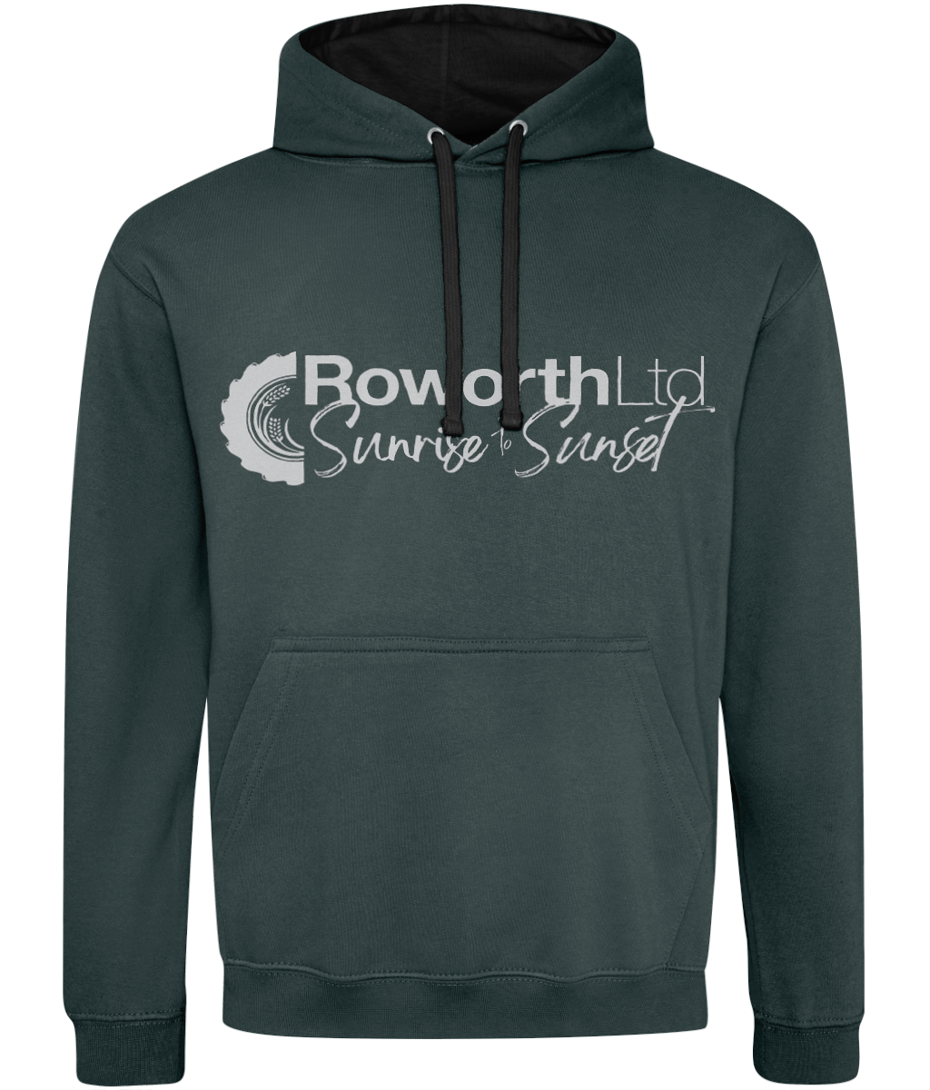 Roworth Ltd varsity hoodie in charcoal with contrast hood detail and front logo