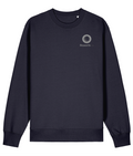 Roworth Ltd classic sweater in navy with printed chest logo, premium British agricultural clothing