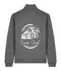 Roworth Ltd quarter zip sweatshirt in anthracite with sunrise to sunset tractor back print, British agricultural clothing
