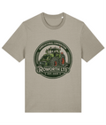 Roworth Ltd vintage adult t-shirt in sand featuring agricultural crest design, British farming clothing
